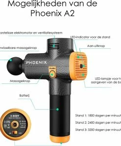 Massage Gun - Massage Apparaat ? Phoenix A2 ? 4 Opzetstukken ? Professioneel ? 3200 RPM! 23 Massage Gun - Massage Apparaat ? Phoenix A2 ? 4 Opzetstukken ? Professioneel ? 3200 RPM! -KLASVSA Verkoop 550x592 4
