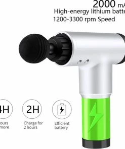 Shopbijshano Massagepistool - Massage Gun - Massagegun- Massager 4 Koppen 8.4V Grijs -KLASVSA Verkoop 550x593 6