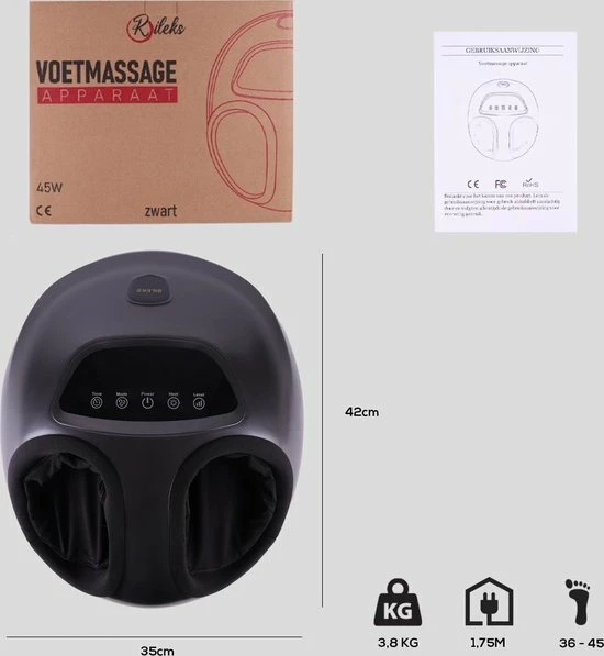Rileks Voetmassage Apparaat - Shiatsu & Warmte Massage Met Timer - Zwart 7 Rileks Voetmassage Apparaat - Shiatsu & Warmte Massage Met Timer - Zwart - Afbeelding 7