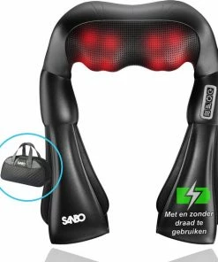 Sanbo Draadloos Massagekussen Met Draagtas WL30 - Warmtefunctie Met Infrarood - Nekmassage Apparaat - Shiatsu - Massageapparaten