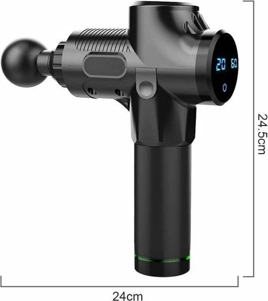 Merkloos Massage Gun + 6 Opzetstukken | Zwart 4 Merkloos Massage Gun + 6 Opzetstukken | Zwart - Afbeelding 4