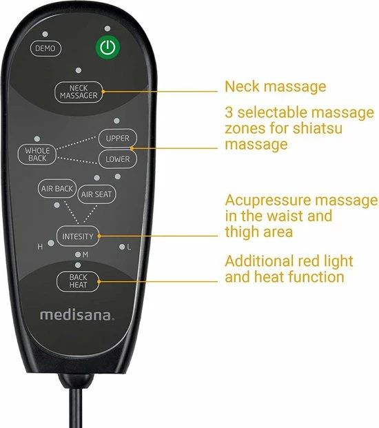 Medisana MC 825 - Massagestoel - Shiatsu Massage 4 Medisana MC 825 - Massagestoel - Shiatsu Massage - Afbeelding 4