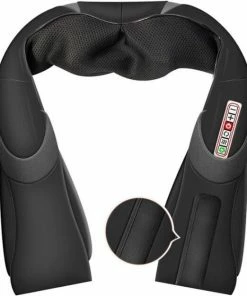 Lehiko Massagekussen - Nekmassage Apparaat - Nekkussen - Infrarood Kussen - Nekstretcher - Ontkenning - Voor Nek, Schouder En Rug Klachten - Zwart