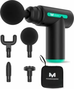 Massagerr® Mini Massage Gun – Incl. Koffer En Stressbal – LCD Touchscreen Display - Massage Pistool – 6 Niveaus & Turbostand - Sport En Relax Massage Apparaat