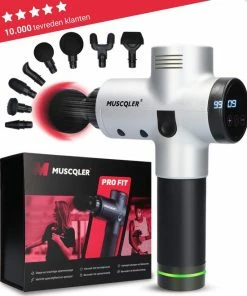 MUSCQLER ? Massage Gun MUSCQLER? Pro Fit - Massage Apparaat - Massage Gun Professioneel - Zeer Krachtig - Extreem Stil - 8 Opzetstukken - 30 Standen - Zilver