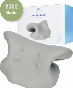 Lifeproducts Nekstretcher ? Massagekussen ? Nekmassage Apparaat ? Shiatsu Massagekussen ? Kussen Voor Nekklachten ? Nek Stretcher - Grijs