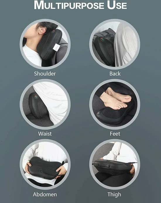 IGOODS - Multifunction Massage Pillow - For Neck And Back - Nek En Rug Massage Kussen 3 IGOODS - Multifunction Massage Pillow - For Neck And Back - Nek En Rug Massage Kussen - Afbeelding 3