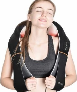 RENPHO Shiatsu Neck And Shoulder Back Massager With Heat, Electric Vibration Deep Tissue 3D Kneading Massage Pillow For Pain Relief On Waist, Leg, Calf, Foot, Arm, Belly, Full Body, Muscles