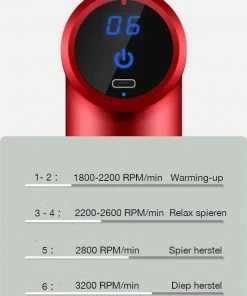 Naxo Massage Gun (Rood) - Massage Gun - Massageapparaat - Massageapparaten - Sport & Relax Massage - Percussietherapie - Vibratiemassage - Spiermassage - Zelfmassage - Toepassende Kopstukken - Incl. Draagbare Case - Incl. Oefenprogramma -KLASVSA Verkoop 550x726 6