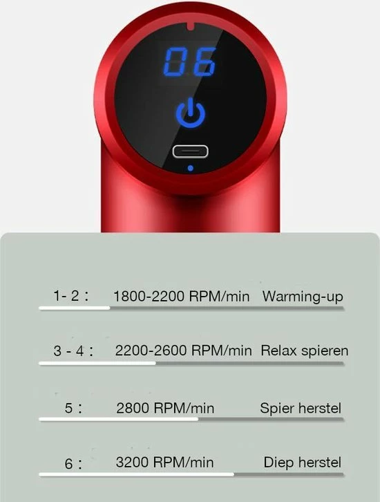 Naxo - Massage Gun - Zwart - Incl. Draagbare Case En Oefenprogramma 7 Naxo - Massage Gun - Zwart - Incl. Draagbare Case En Oefenprogramma - Afbeelding 7