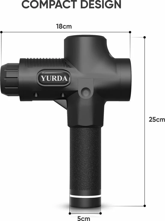 YURDA Professionele Massage Gun 30 Standen - Massage Apparaat - 6 Opzetstukken - Zwart 6 YURDA Professionele Massage Gun 30 Standen - Massage Apparaat - 6 Opzetstukken - Zwart - Afbeelding 6