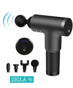 ZIGLA Massage Gun – Ontspanning Cadeau – Massage Pistool Sport En Relax– Incl. 4 Opzetstukken – 6 Verschillende Standen – Zwart