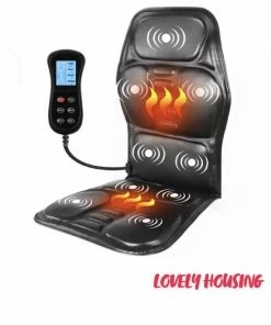 KLASVSA Auto Massage Stoel Kussen Auto Aansluiting En Stekker. Warmte En Vibratie Standen, 9 Motoren. Elegant En Zwart -KLASVSA Verkoop 550x836